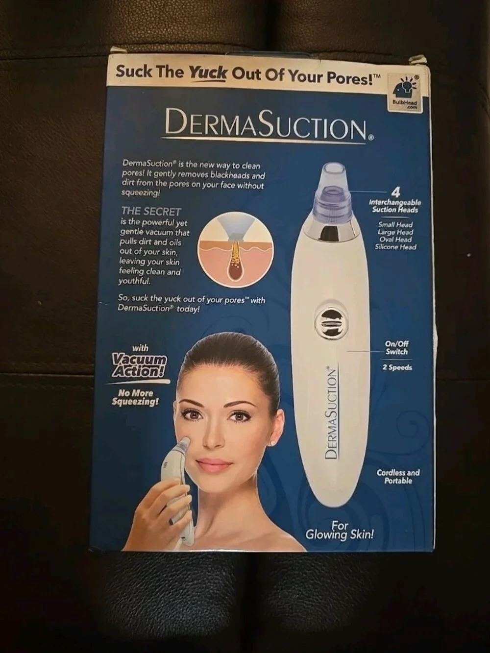 Dermasuction Bulbhead Blackhead and Pore Cleaning Tool Device Vacuum
